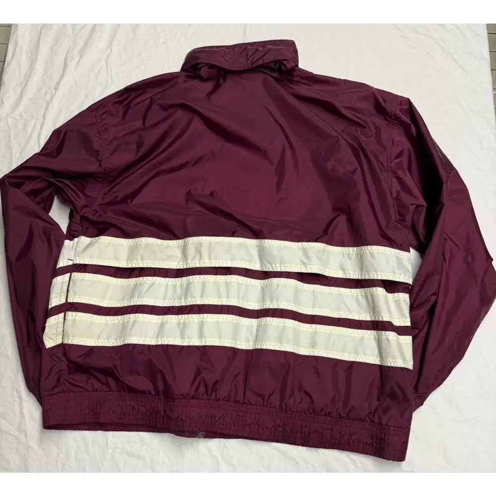 Vintage Adidas  windbreaker jacket 3 Stripes  Full Zipper Mens Size XL Purple - Picture 5 of 16